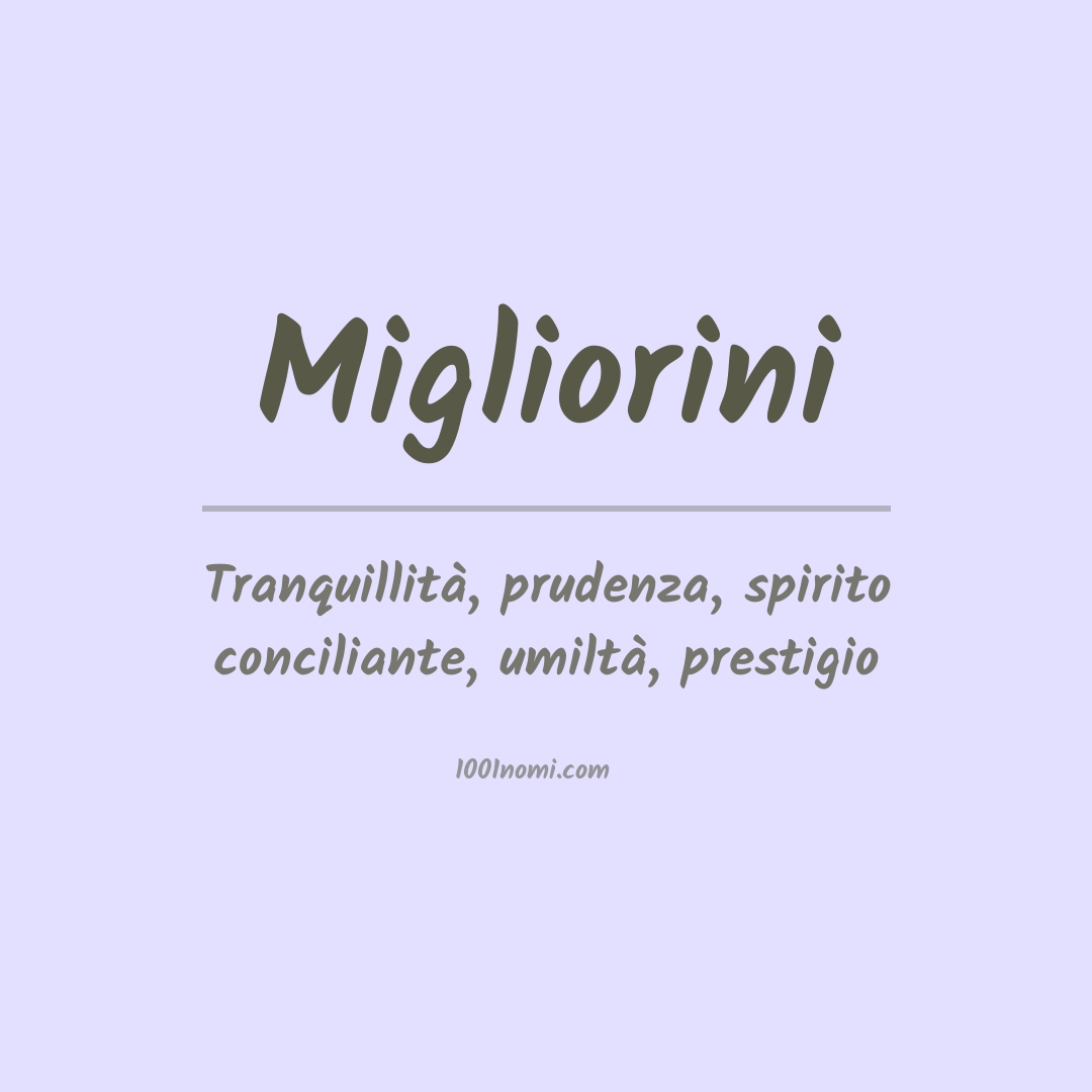 Significato del nome Migliorini