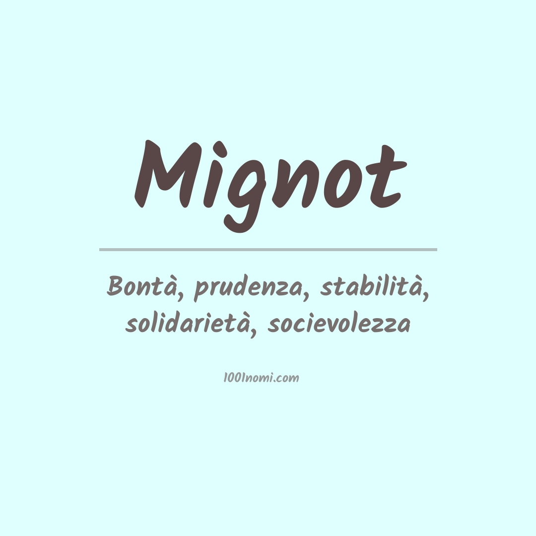 Significato del nome Mignot