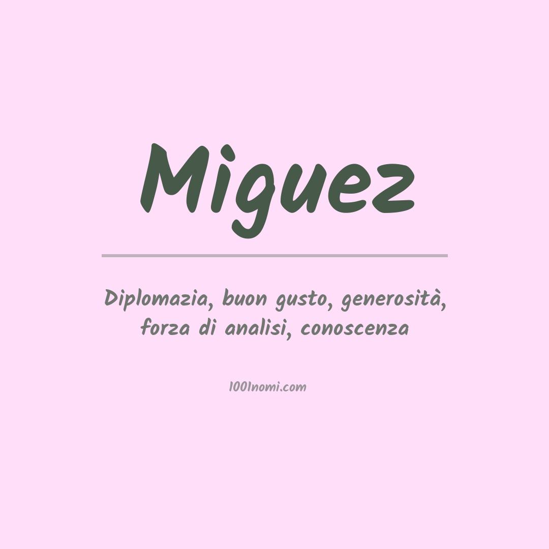 Significato del nome Miguez