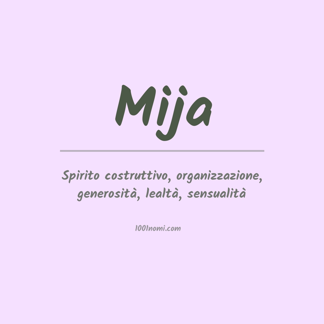 Significato del nome Mija Significato del nome Mija