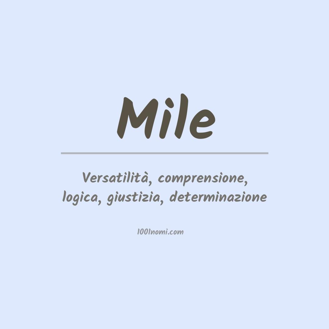 Significato del nome Mile