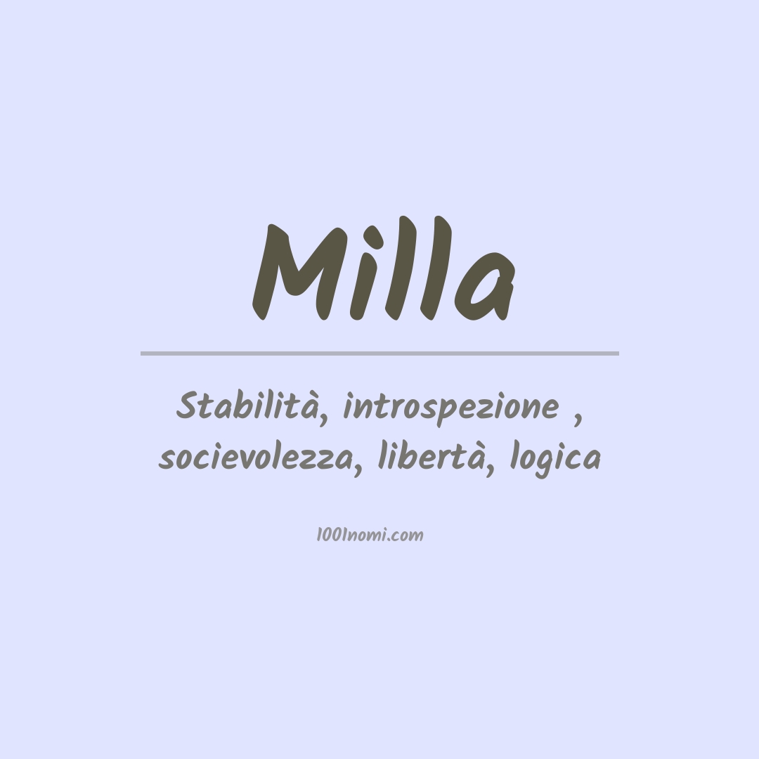 Significato del nome Milla