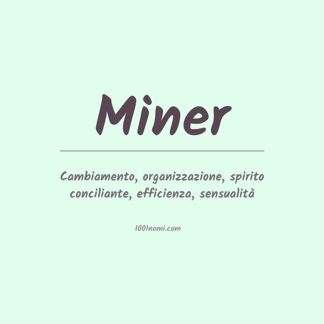 Significato del nome Miner