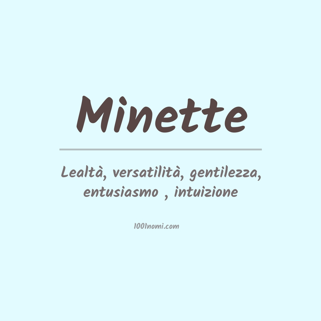 Significato del nome Minette