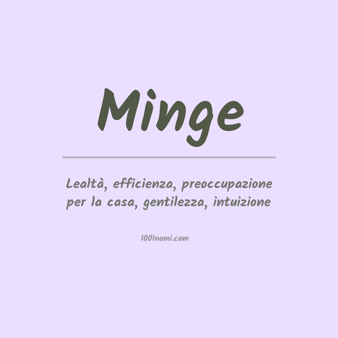 Significato del nome Minge