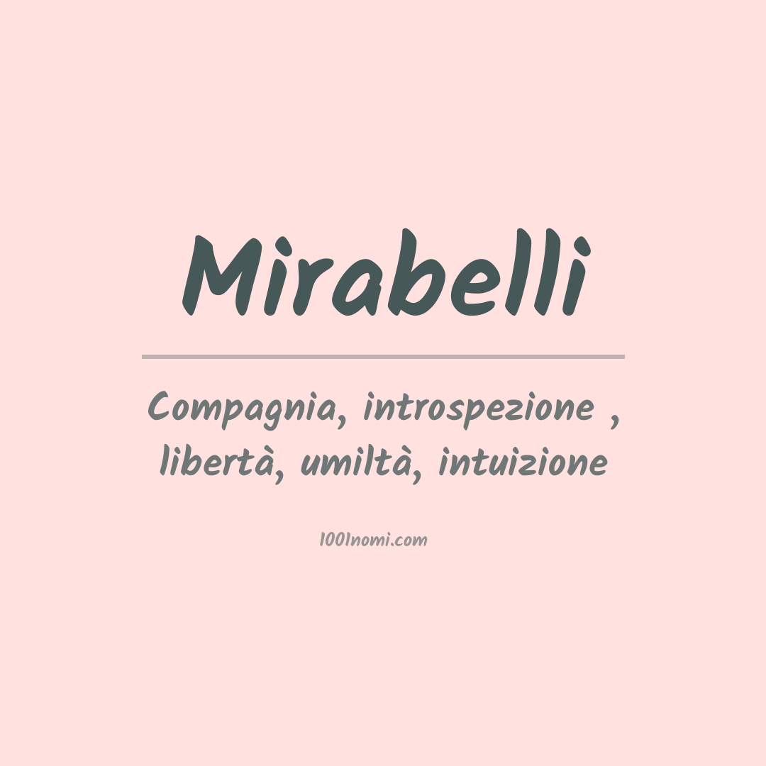 Significato del nome Mirabelli