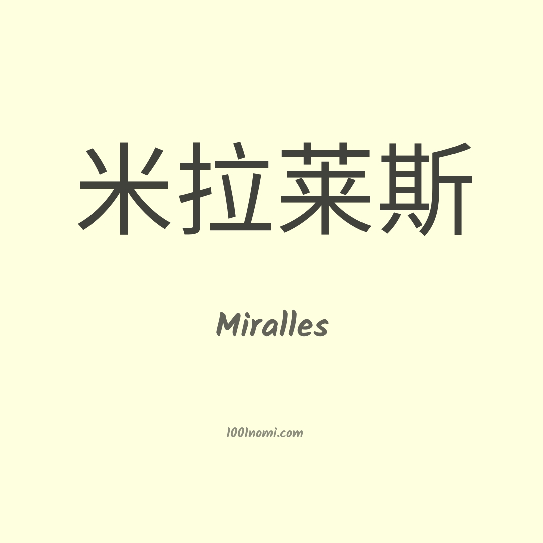 Miralles in cinese Miralles in cinese