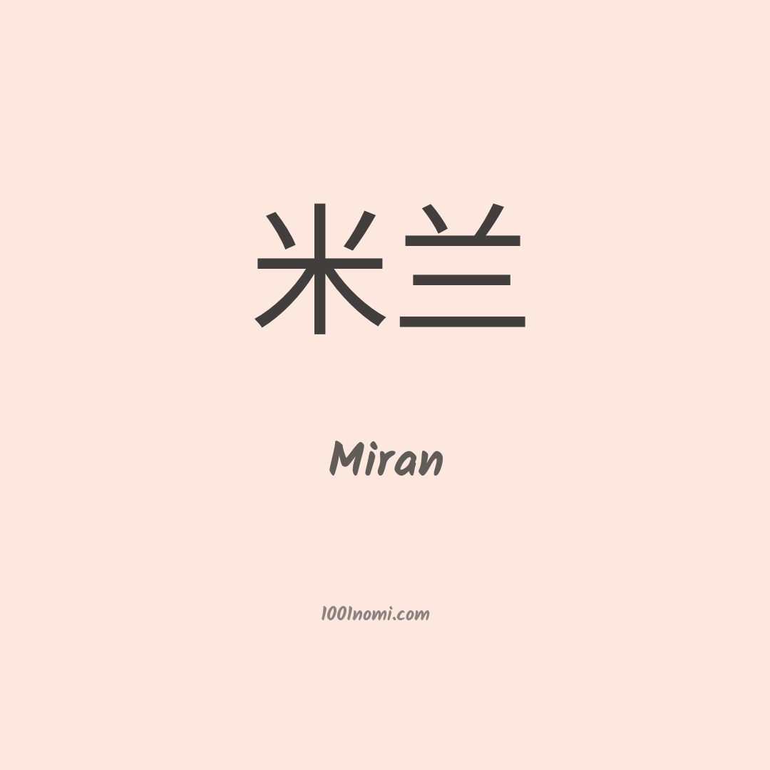 Miran in cinese Miran in cinese