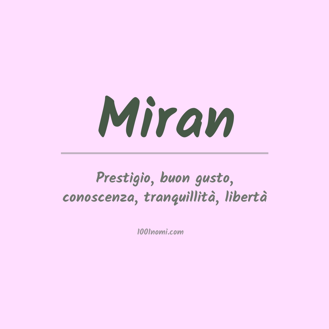 Significato del nome Miran