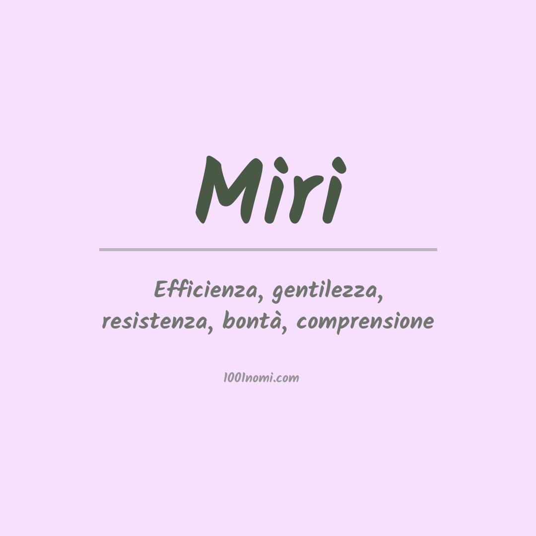 Significato del nome Miri