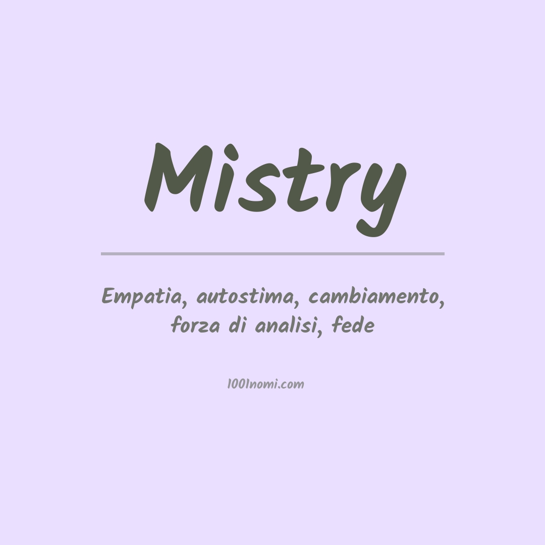 Significato del nome Mistry