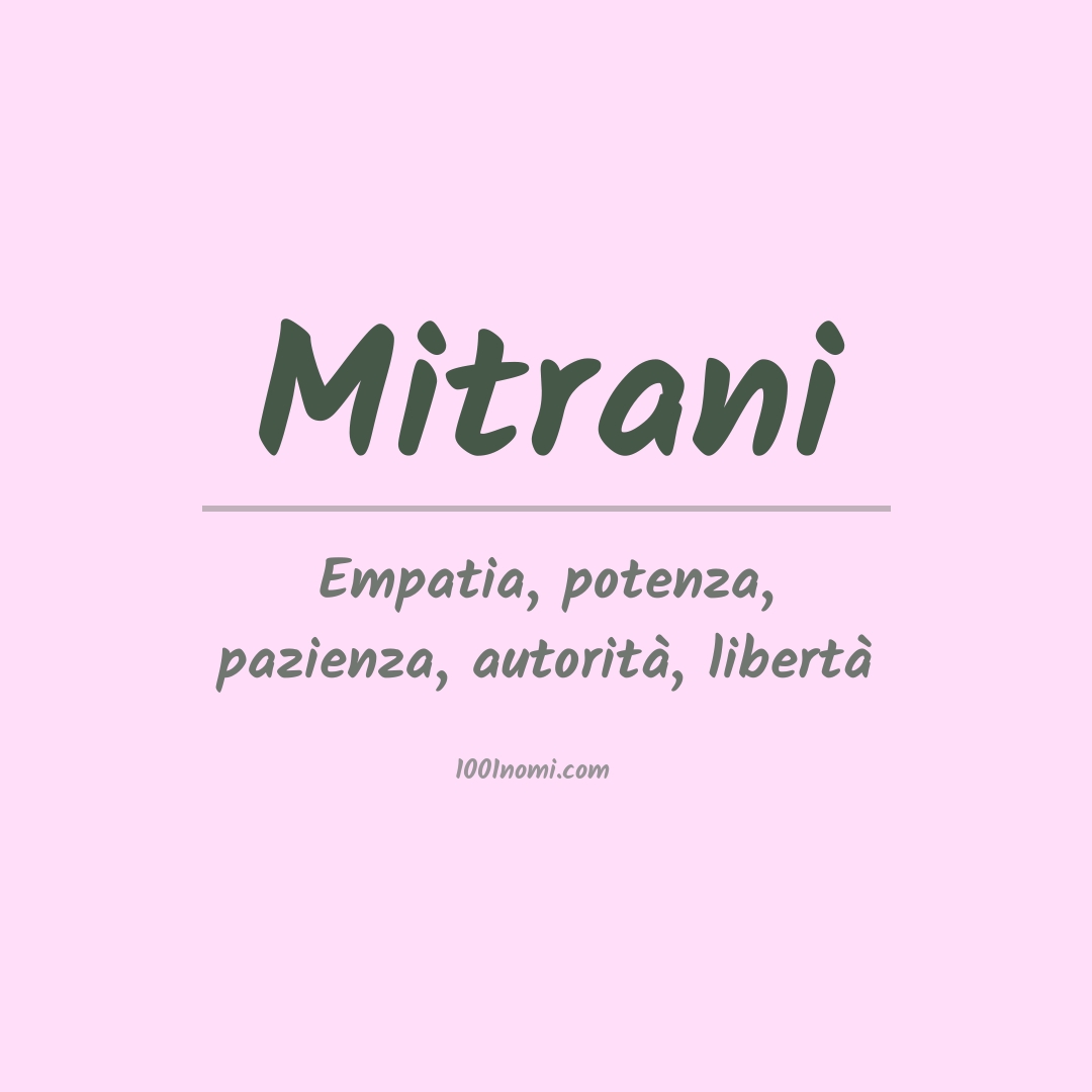 Significato del nome Mitrani