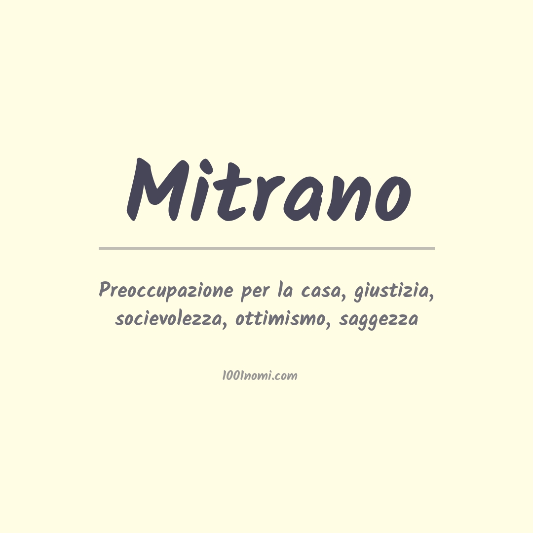 Significato del nome Mitrano