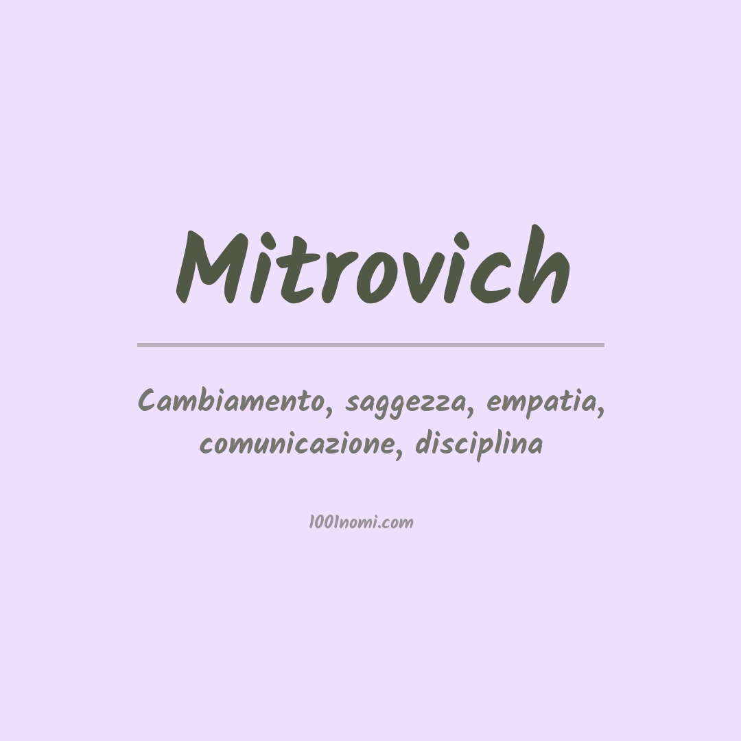 Significato del nome Mitrovich