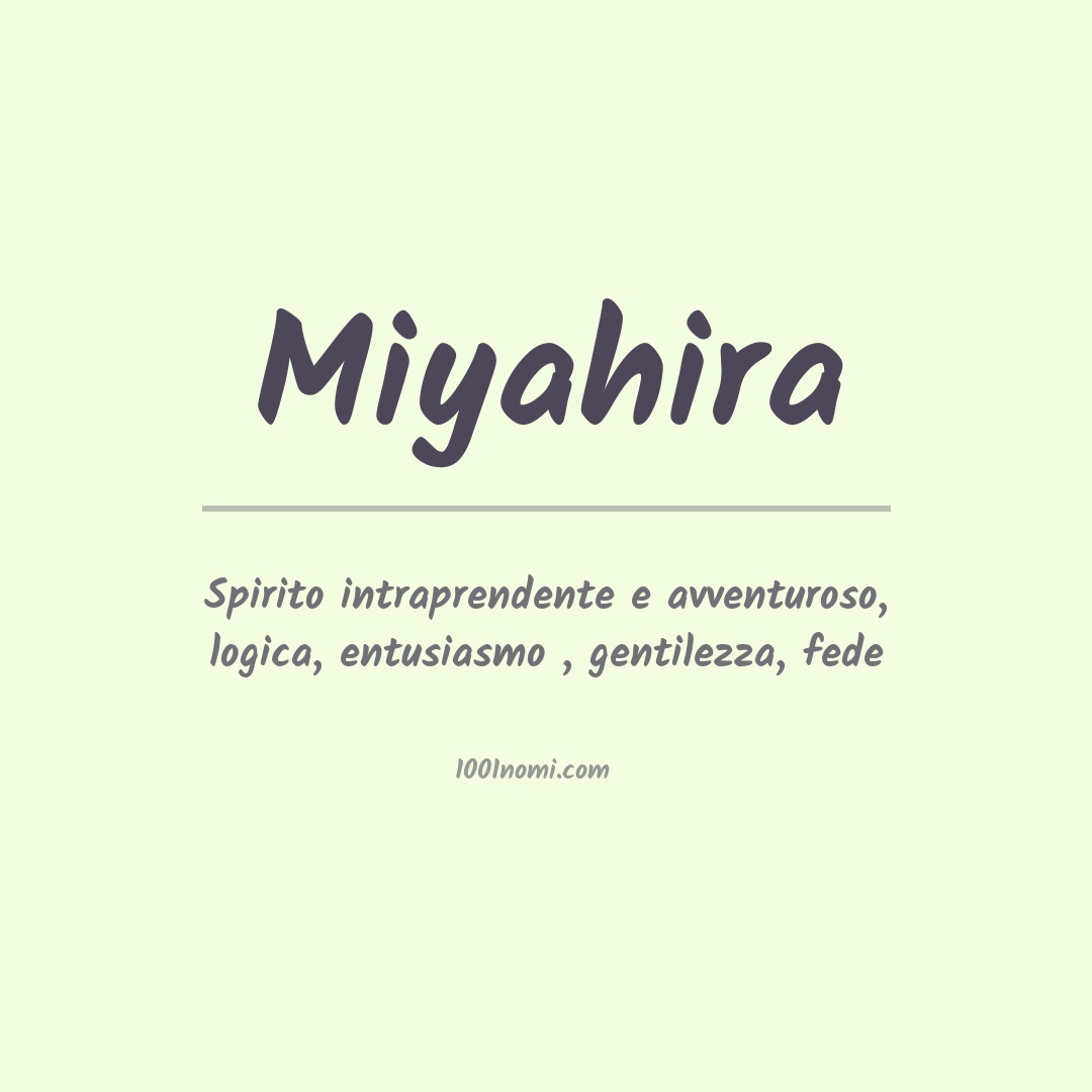 Significato del nome Miyahira