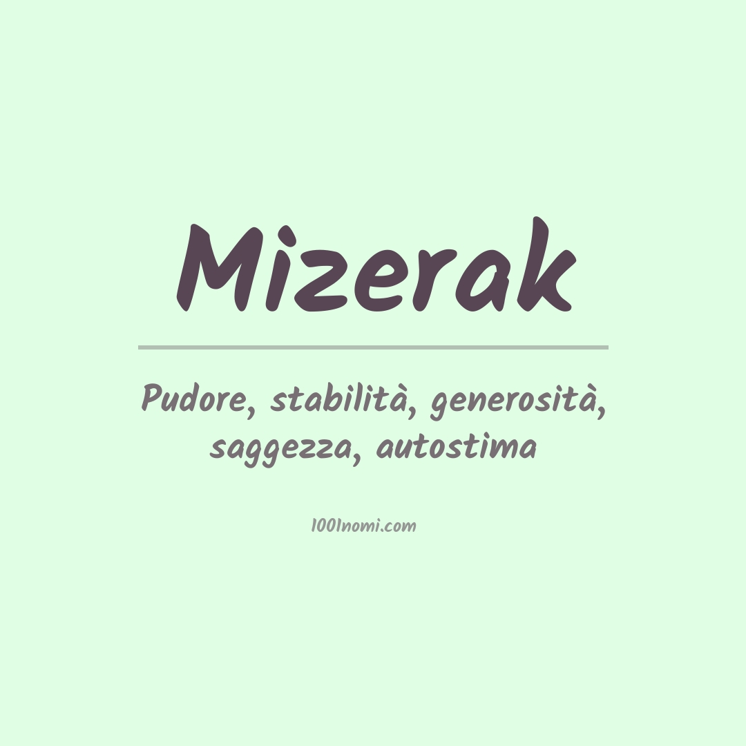 Significato del nome Mizerak