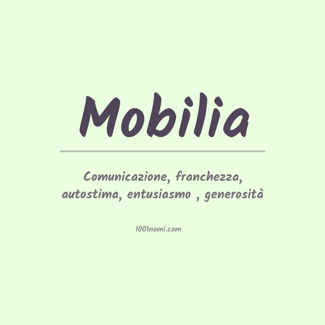 Significato del nome Mobilia