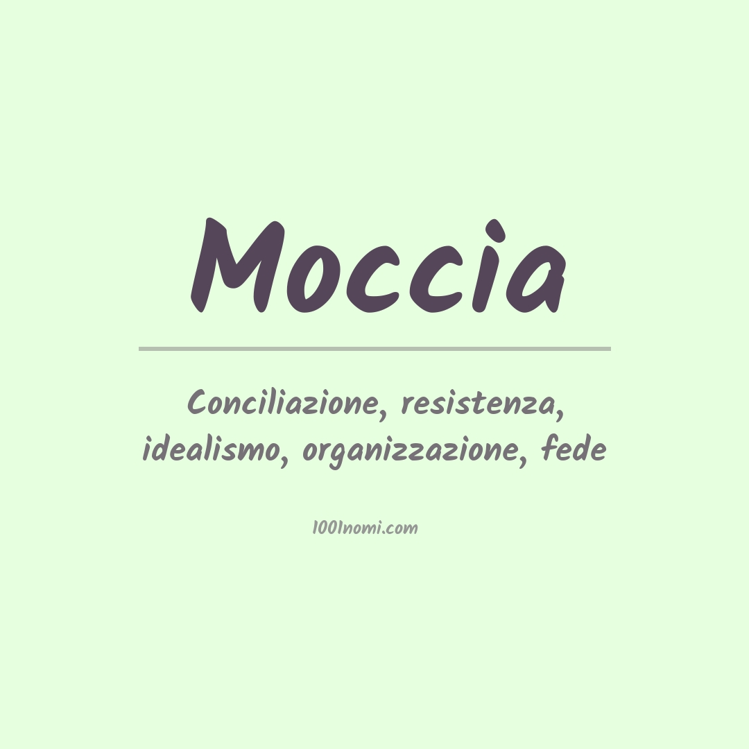 Significato del nome Moccia