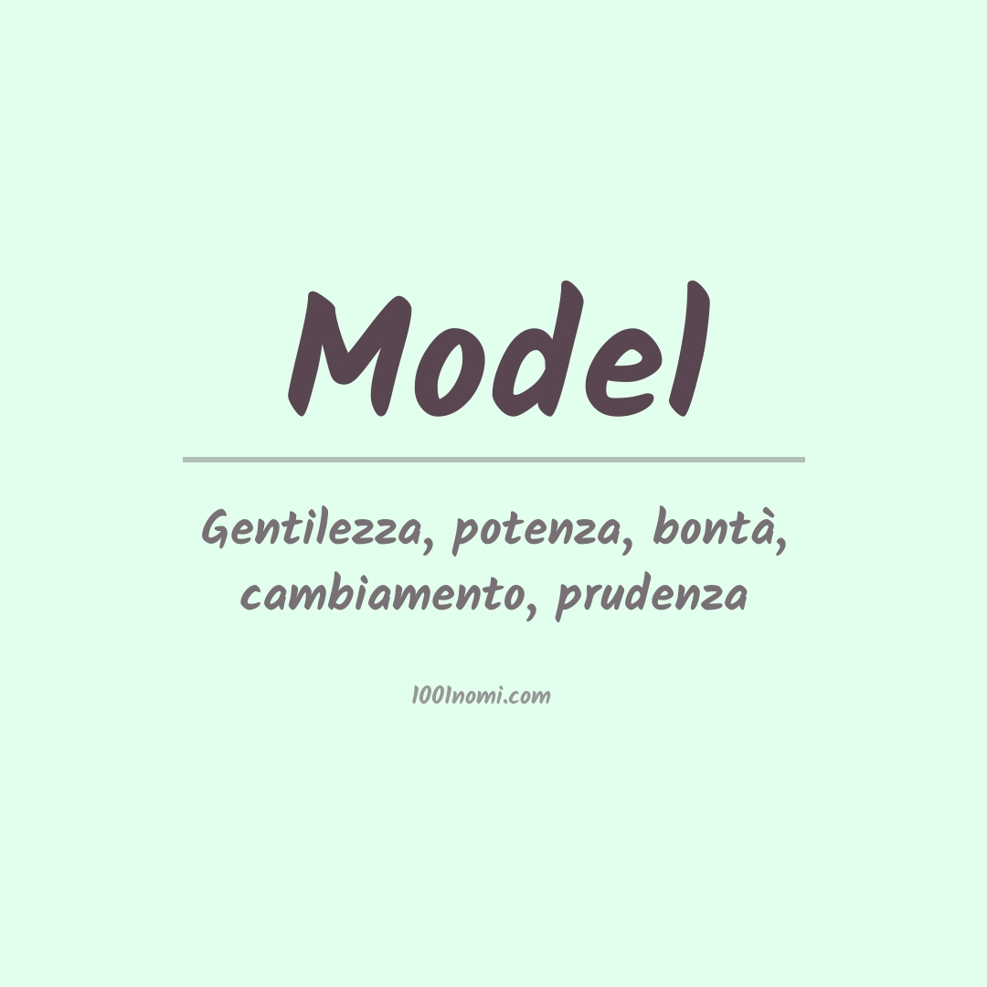 Significato del nome Model