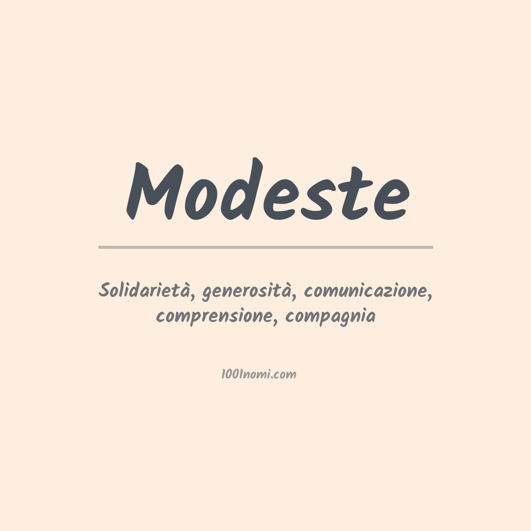 Significato del nome Modeste