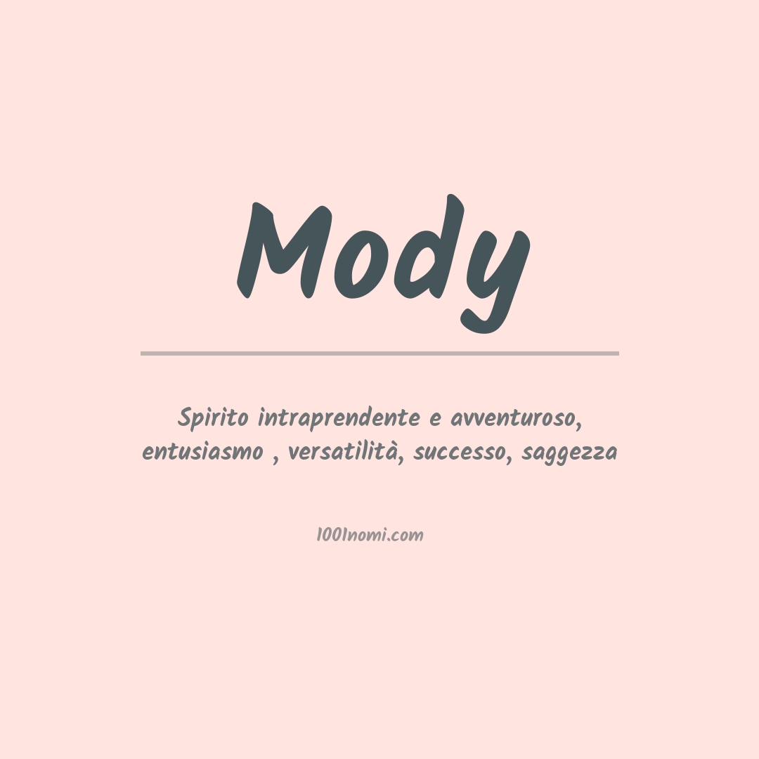 Significato del nome Mody