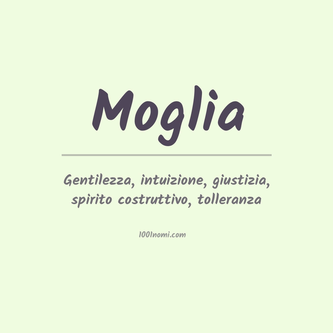 Significato del nome Moglia