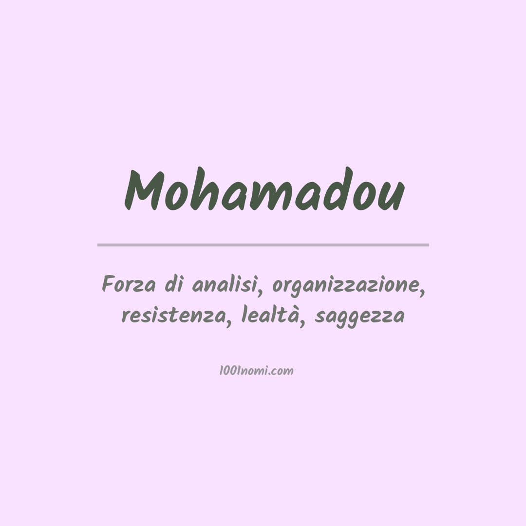 Significato del nome Mohamadou