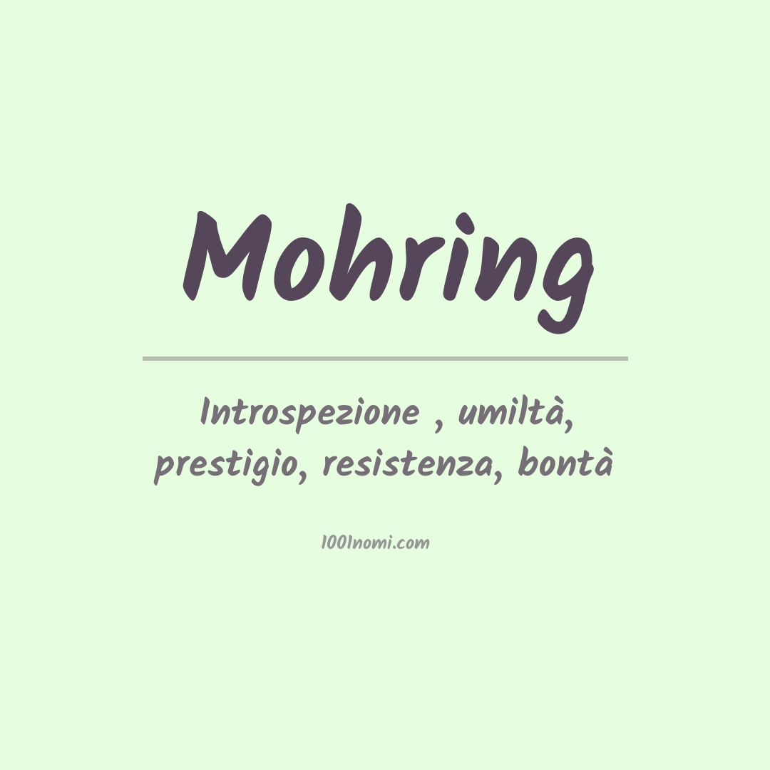 Significato del nome Mohring