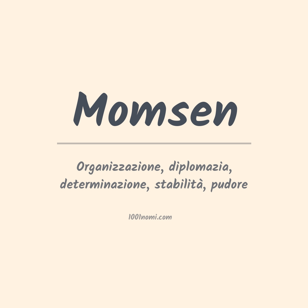 Significato del nome Momsen