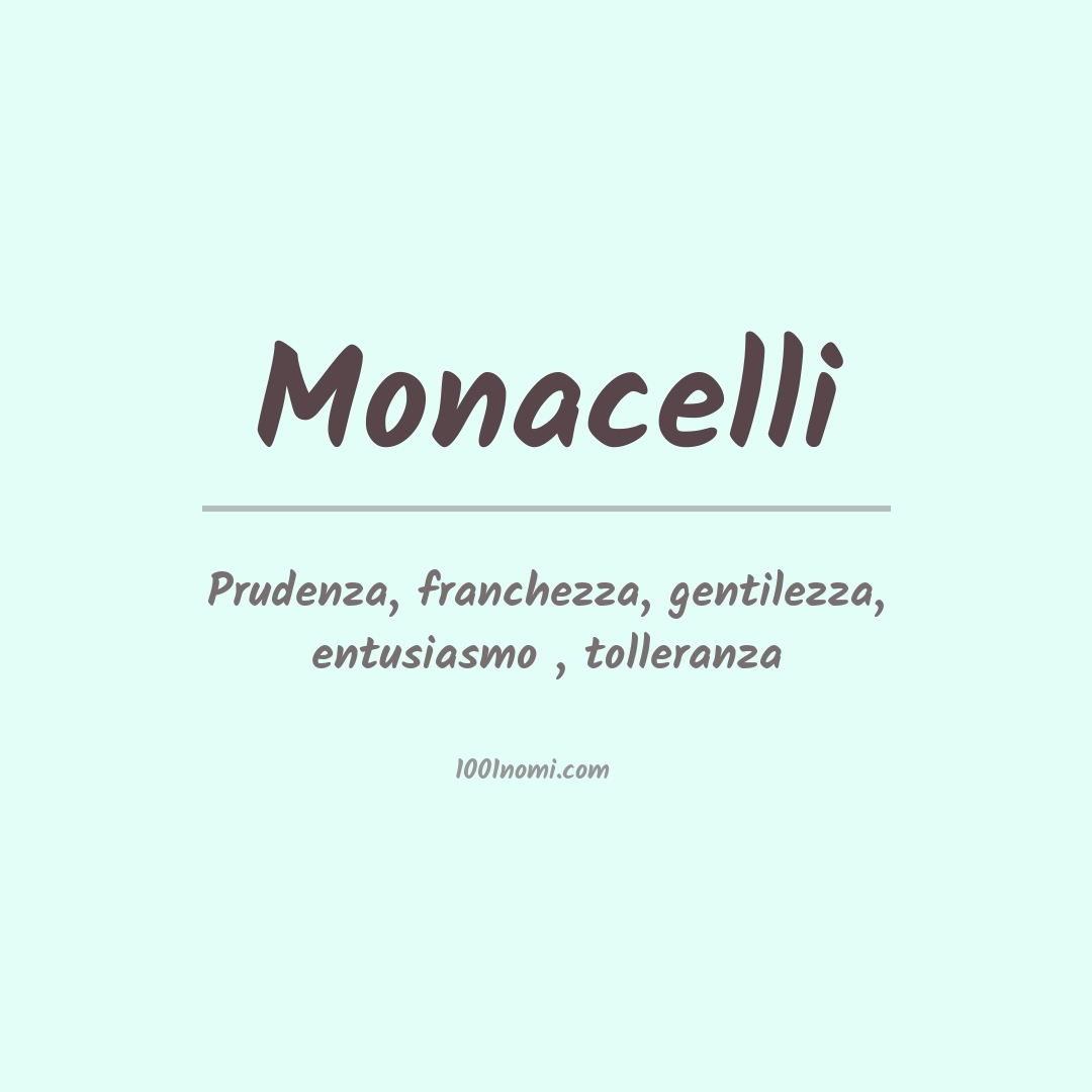 Significato del nome Monacelli