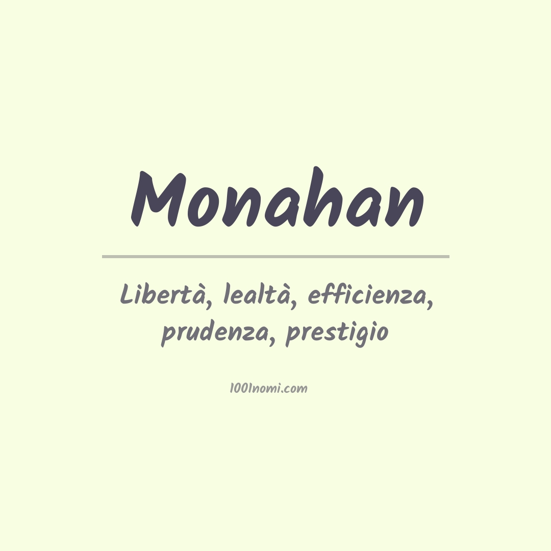 Significato del nome Monahan