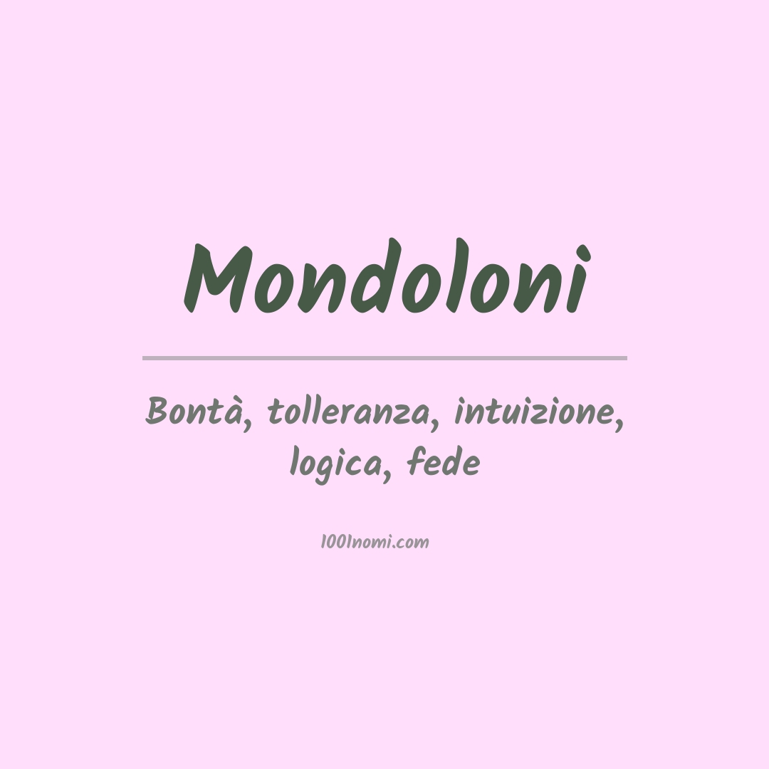 Significato del nome Mondoloni Significato del nome Mondoloni
