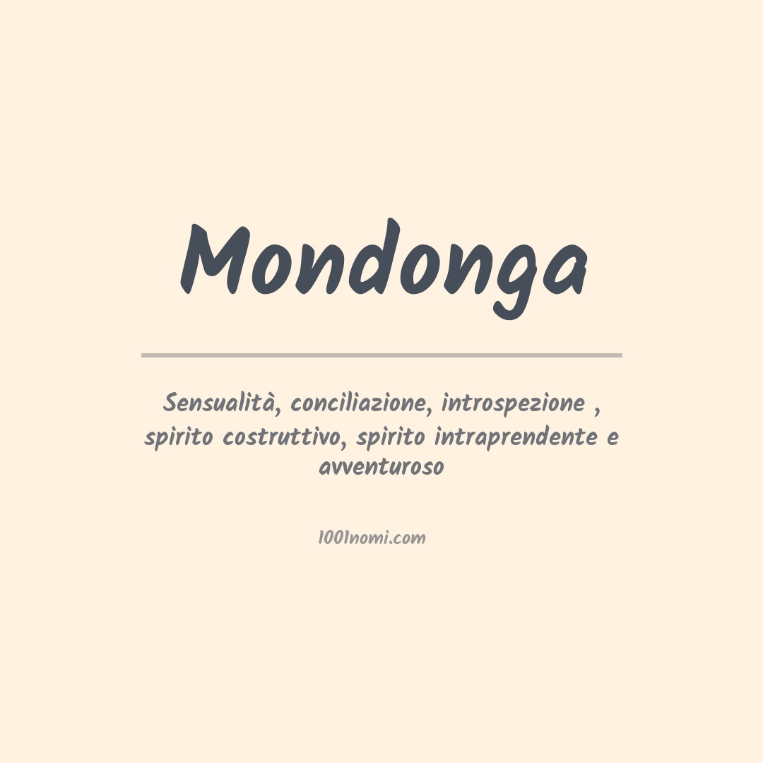 Significato del nome Mondonga Significato del nome Mondonga