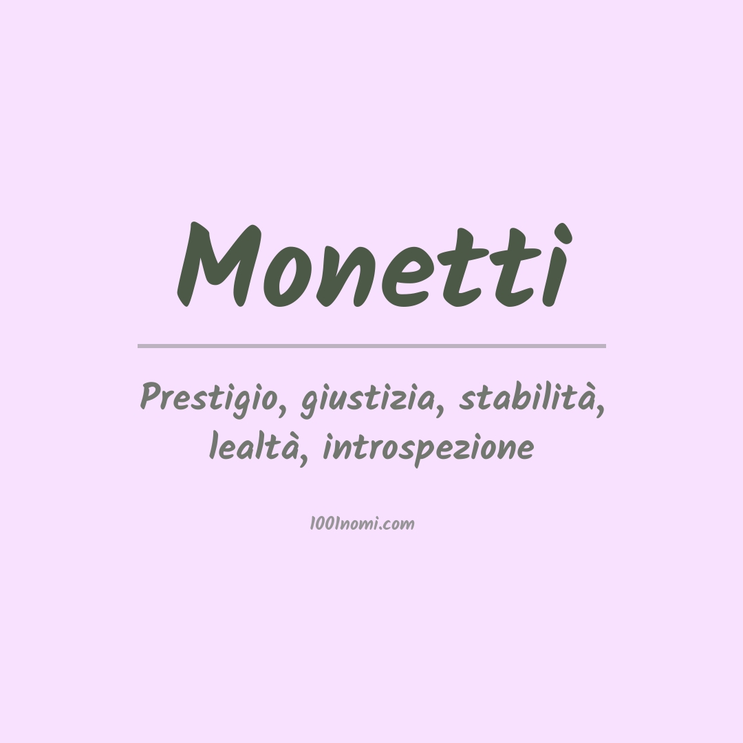 Significato del nome Monetti