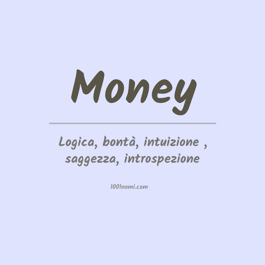 Significato del nome Money