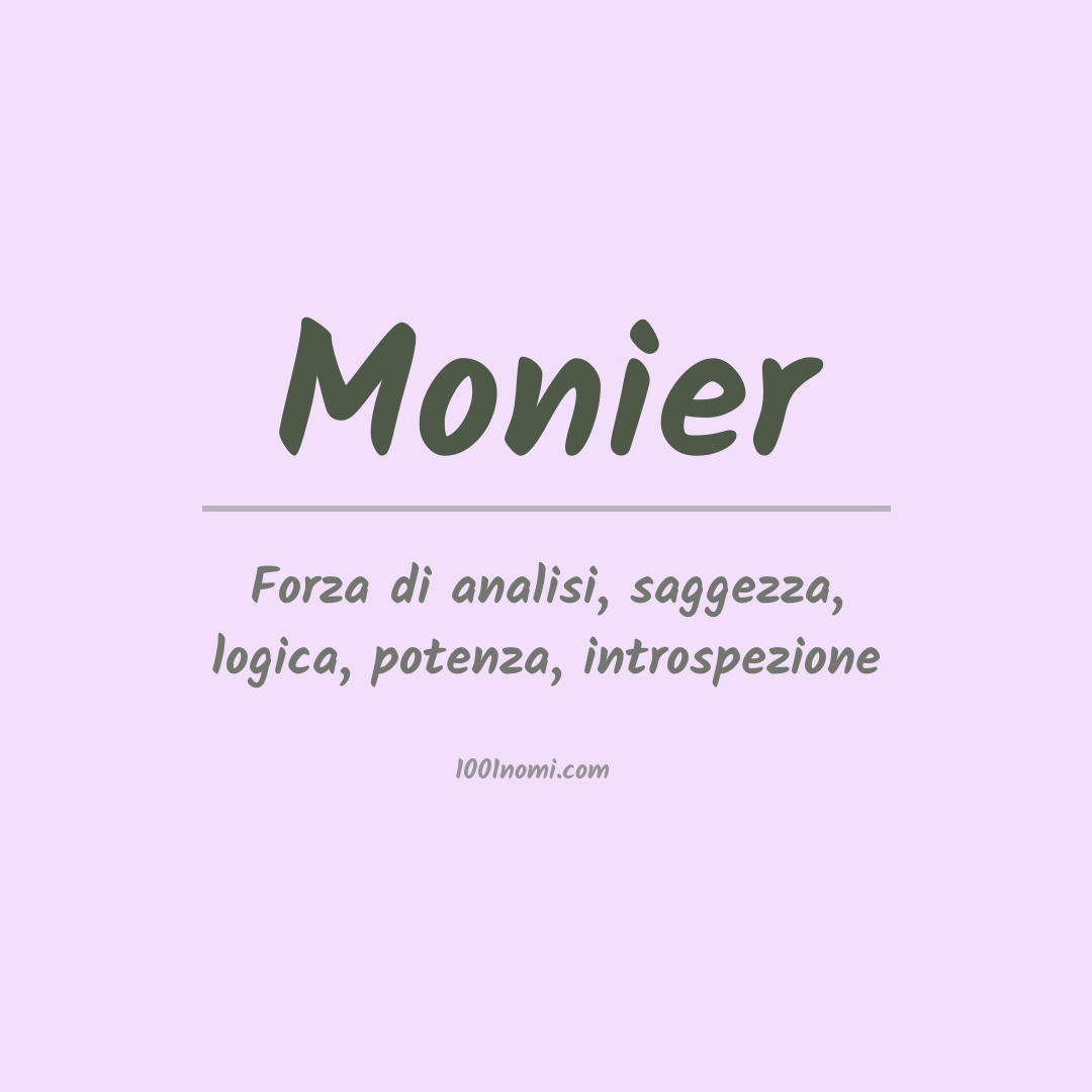 Significato del nome Monier