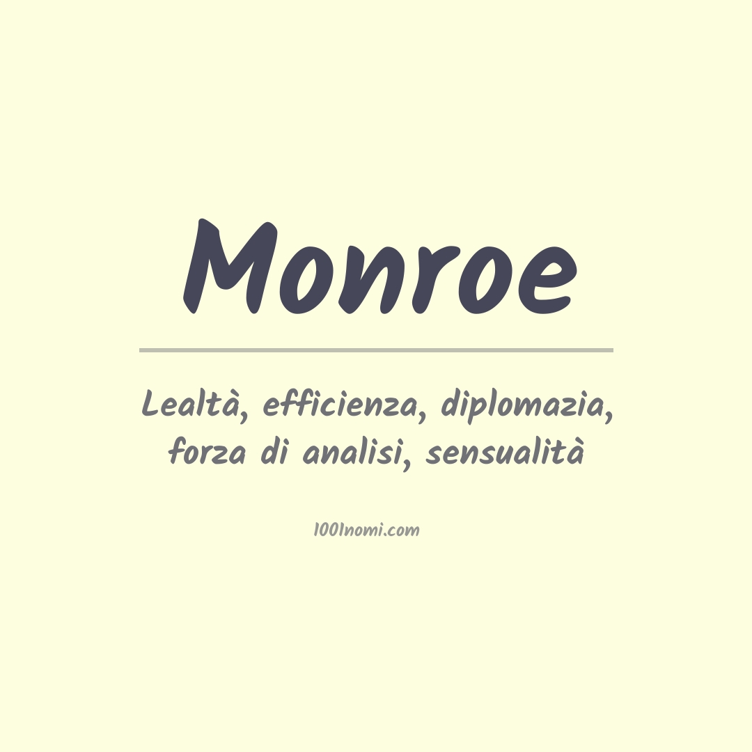 Significato del nome Monroe