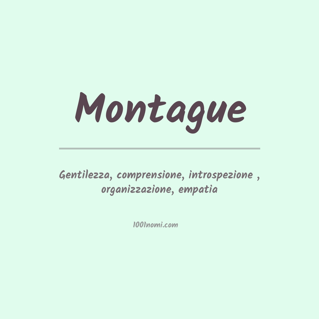 Significato del nome Montague