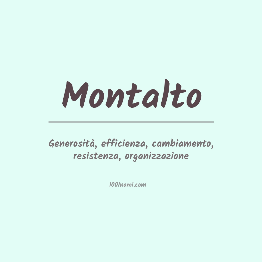 Significato del nome Montalto