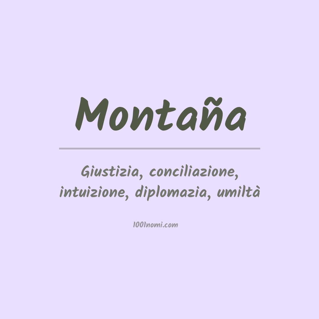 Significato del nome Montaña