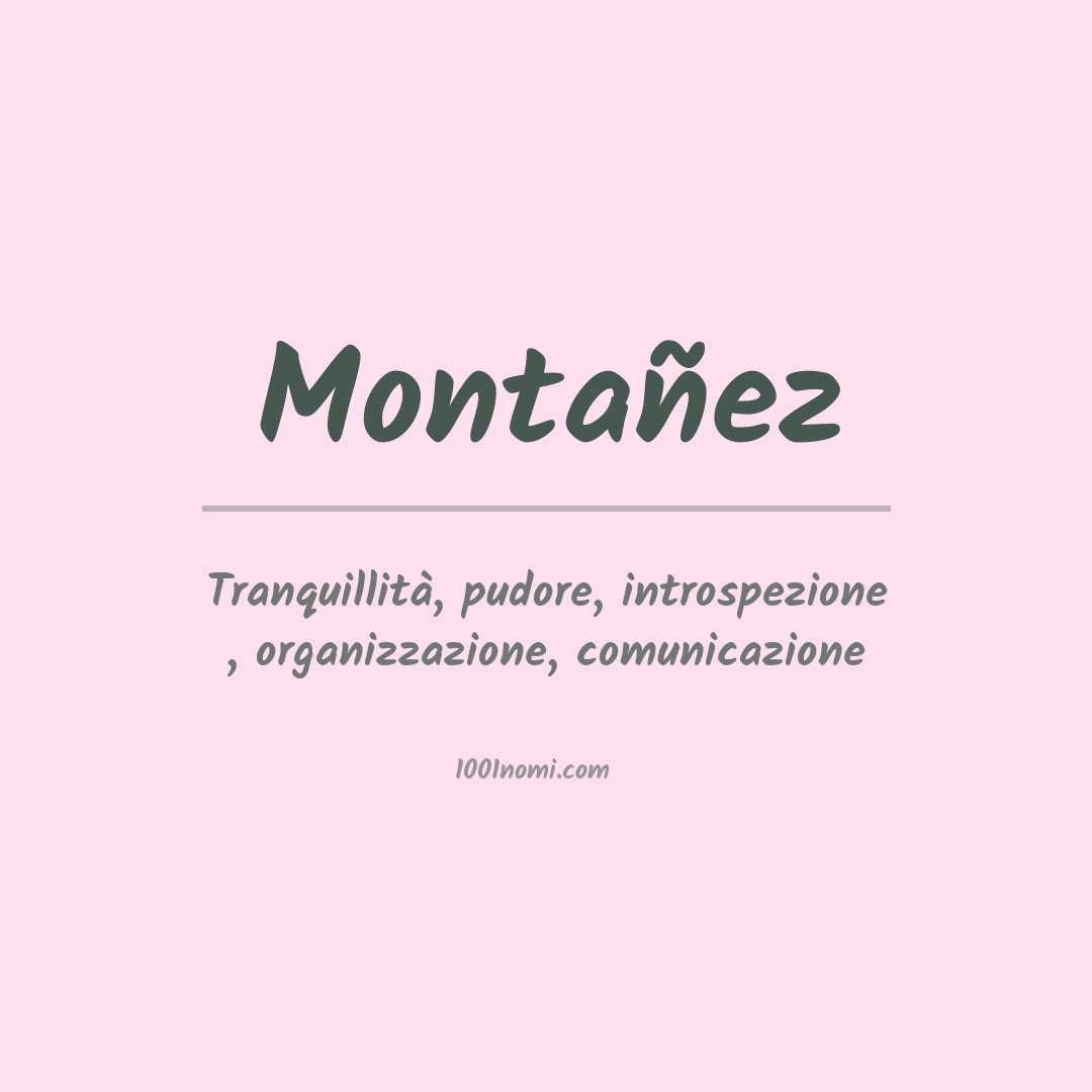 Significato del nome Montañez