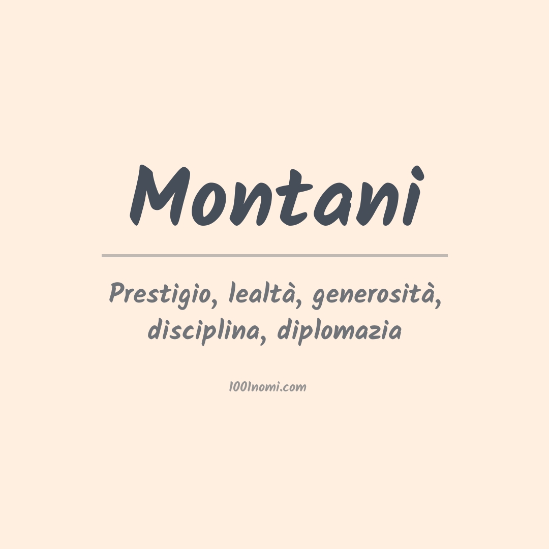 Significato del nome Montani