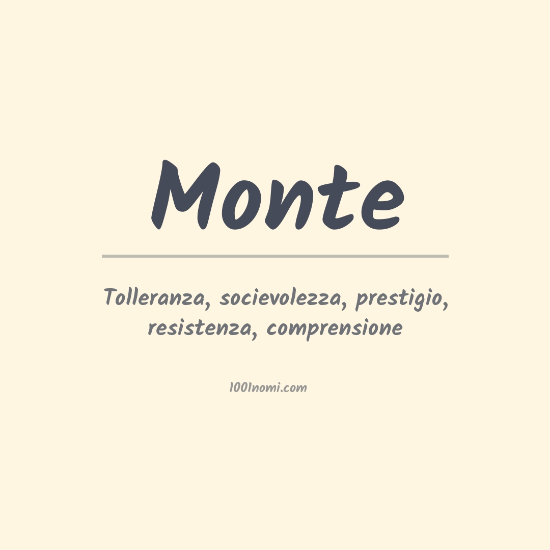 Significato del nome Monte