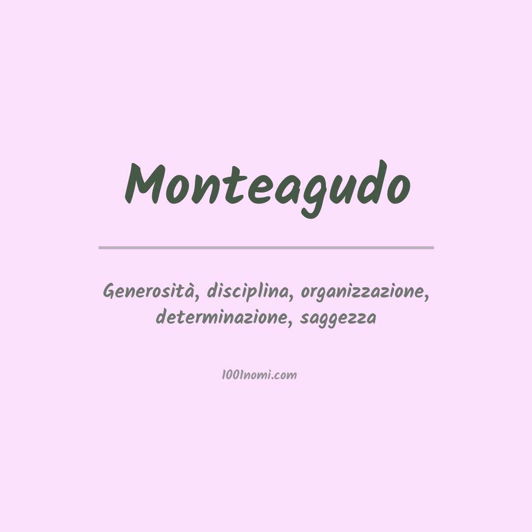 Significato del nome Monteagudo