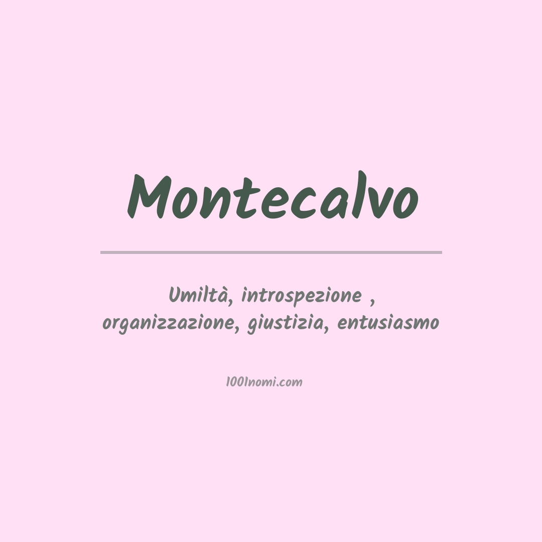 Significato del nome Montecalvo