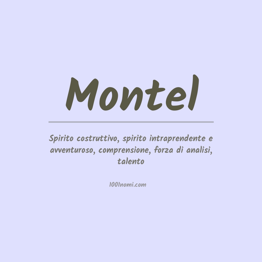 Significato del nome Montel