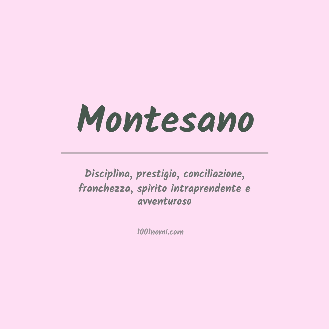 Significato del nome Montesano