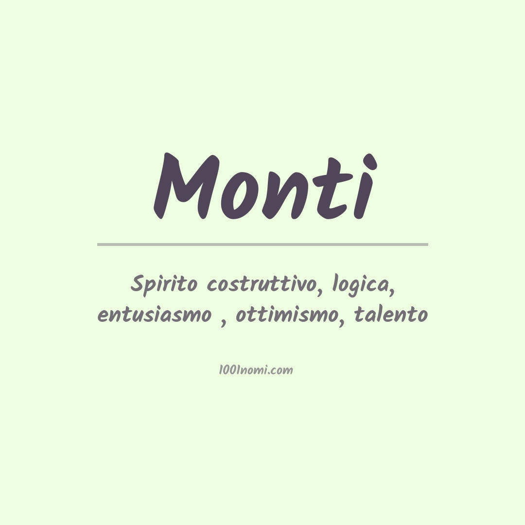 Significato del nome Monti