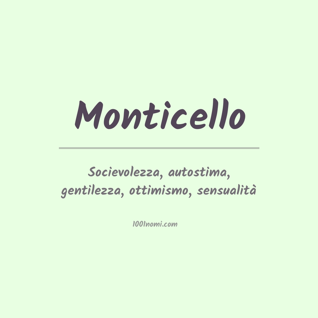 Significato del nome Monticello