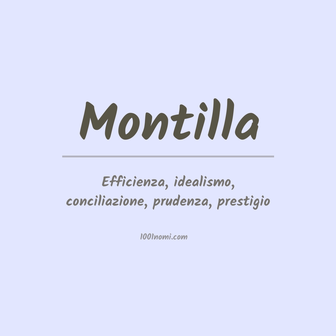 Significato del nome Montilla